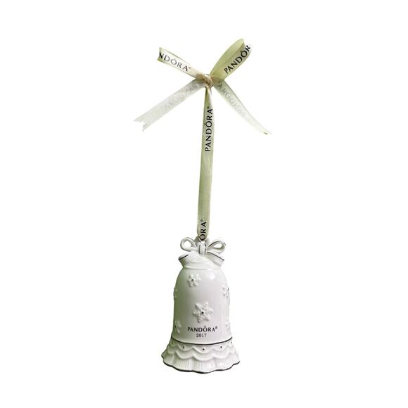 Pandora 2017 Christmas Porcelain Bell Ornament 3.5” - Picture 1 of 3